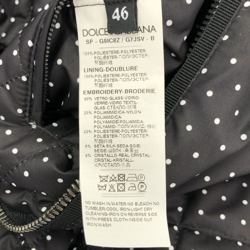 DOLCE&GABBANA ドット柄 ブルゾン ブラック 40 DOLCE&GABBANA