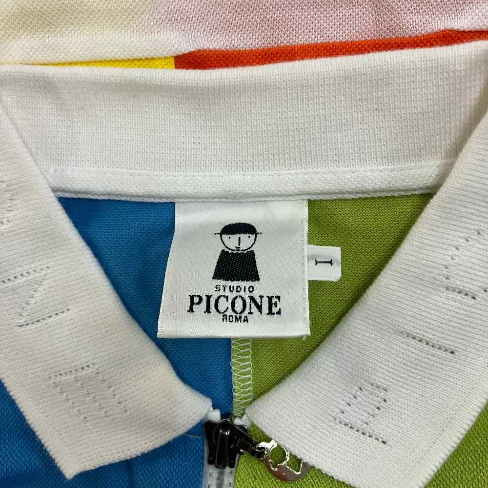 ピッコーネ ポロシャツ 1 マルチカラー 半袖 クレイジーパターン 刺繍 ピッコーネ PICONE ポロシャツ 1 マルチカラー 半袖 クレイジー