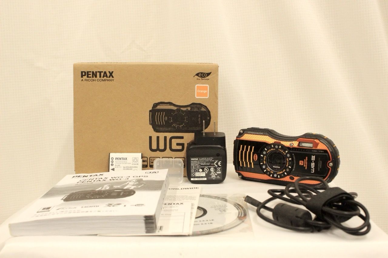 返品保証】 【元箱付き】ペンタックス Pentax WG-3 4x オレンジ