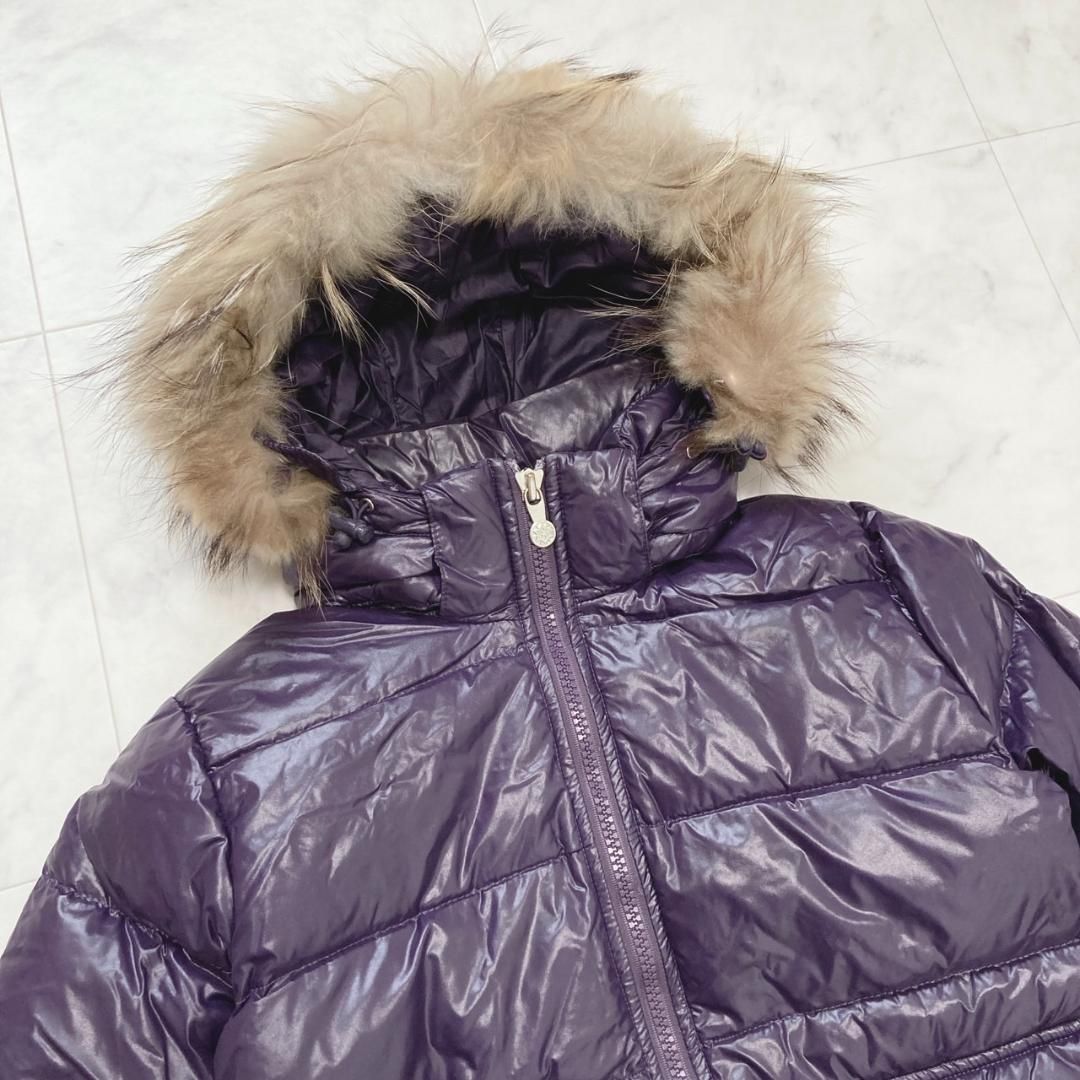 ピレネックス Pyrenex ダウンジャケットラクーンファー付 パープル 34