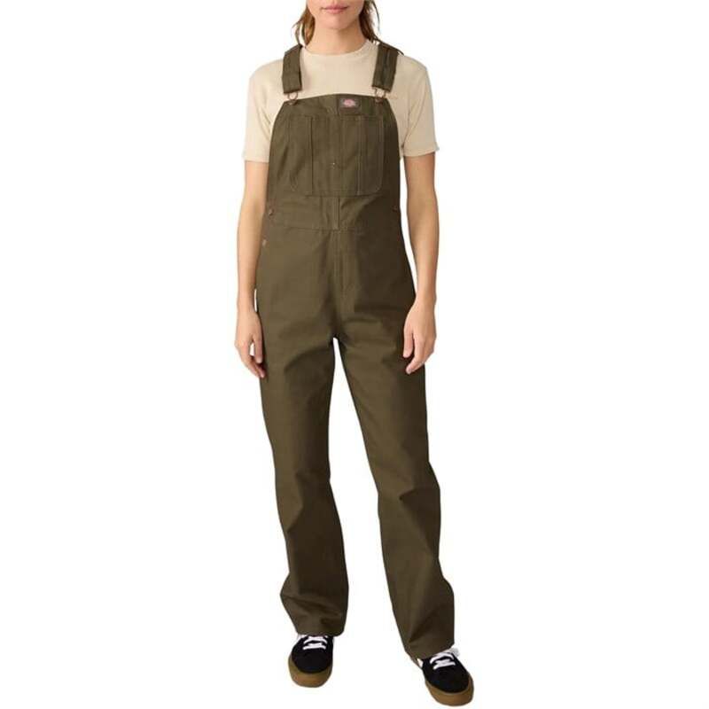 ディッキーズ レディース ボトムス カジュアルパンツ オーバーオール Dickies Relaxed Bib OverallsShort Womens Moss Green グリーン
