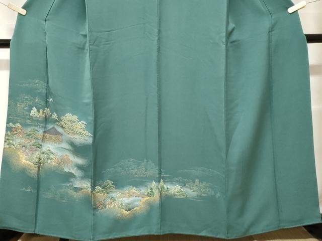 平和屋着物□豪華色留袖 寿光織 風景文 暈し染め 金糸 正絹 逸品
