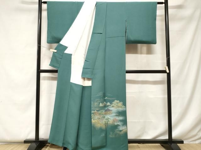 平和屋着物■豪華色留袖　寿光織　風景文　暈し染め　金糸　正絹　逸品　CABF4349ev 平和屋着物□豪華色留袖 寿光織 風景文 暈し染め 金糸 正絹 逸品