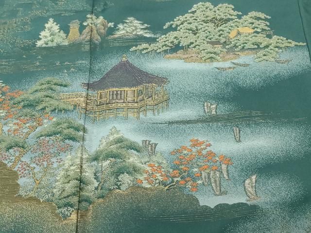 平和屋着物□豪華色留袖 寿光織 風景文 暈し染め 金糸 正絹 逸品