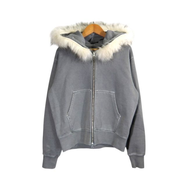 BEAMS FUTURE ARCHIVE グレー フーディ　ダブルジップパーカー BEAMS FUTURE ARCHIVE FA. FUR ZIPHOOD GRAY サイズM 11-13-1496