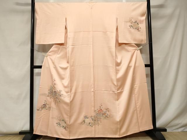 平和屋着物■豪華色留袖　寿光織　源氏車草花文　金糸　正絹　逸品　CABF4351ev 平和屋着物□豪華色留袖 寿光織 源氏車草花文 金糸 正絹 逸品
