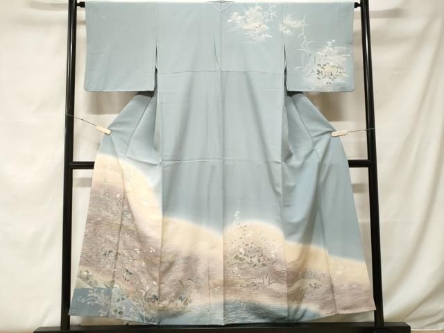 平和屋着物■訪問着　流水鴛鴦枝花文　葡萄　暈し染め　金銀彩　ますいわ屋扱い　正絹　逸品　CABF4371ev 平和屋着物□訪問着 流水鴛鴦枝花文 葡萄 暈し染め 金銀彩 ますいわ屋