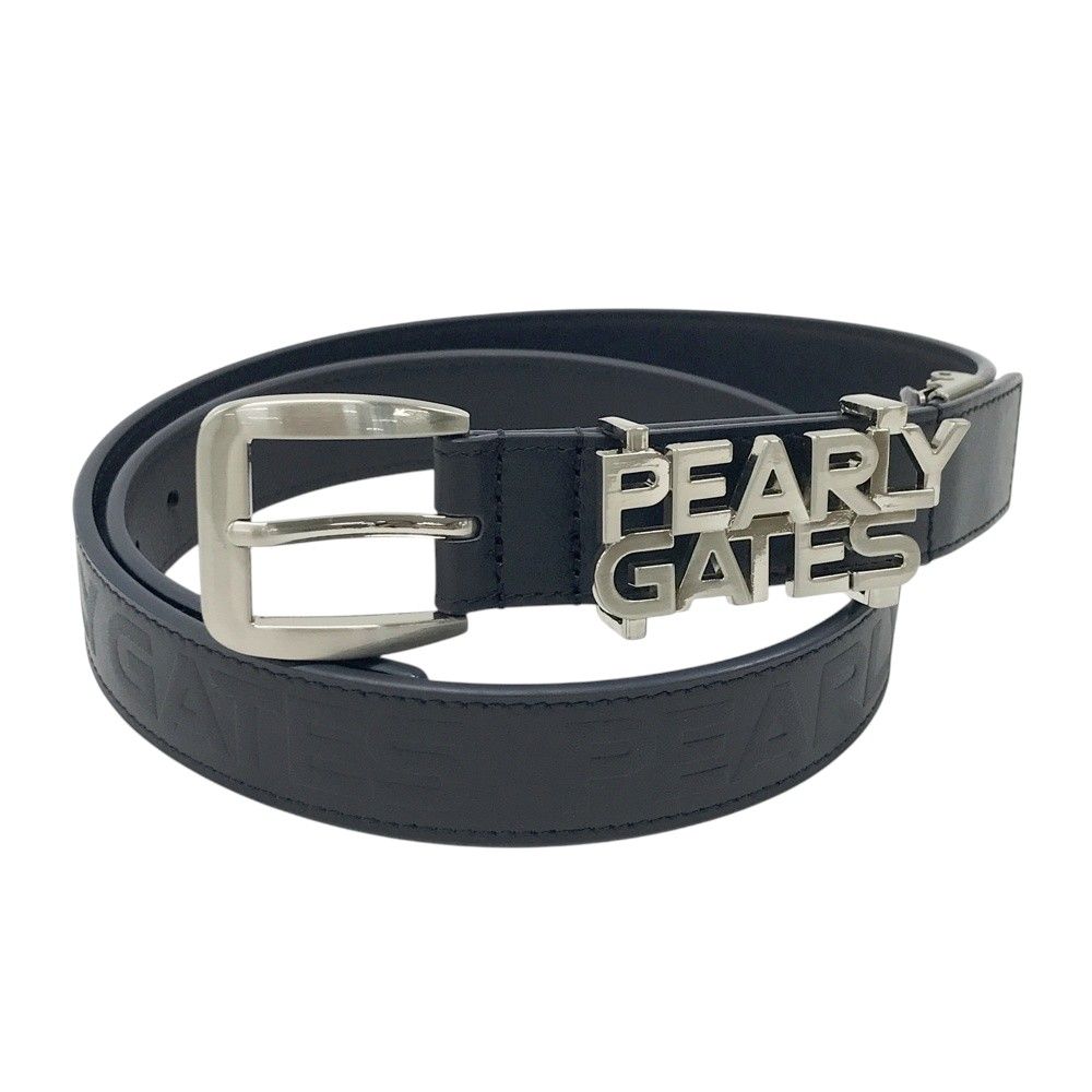 PEARLY GATES パーリーゲイツ 2024年モデル ロゴバックル レザーベルト ネイビー系 [240101667043] ゴルフウェア ストスト