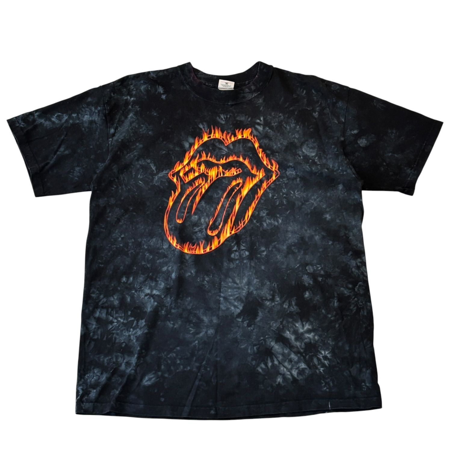 未使用品　ローリング・ストーンズ　ファイヤー·タン　リップ　Tシャツ　黒　S 00s ROLLING STONES Flame S/S TEE ローリングストーン ファイヤー