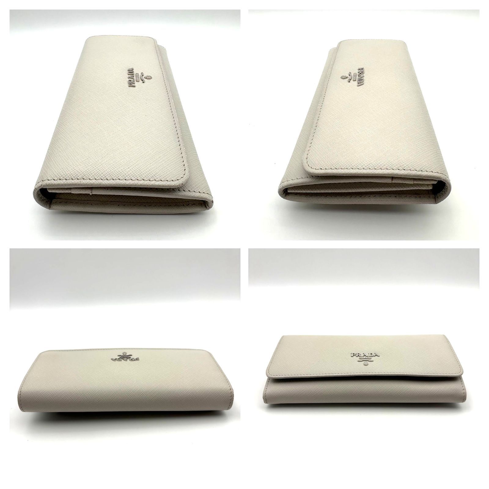 箱付／美品 】PRADA プラダ 二つ折り長財布 サフィアーノレザー 