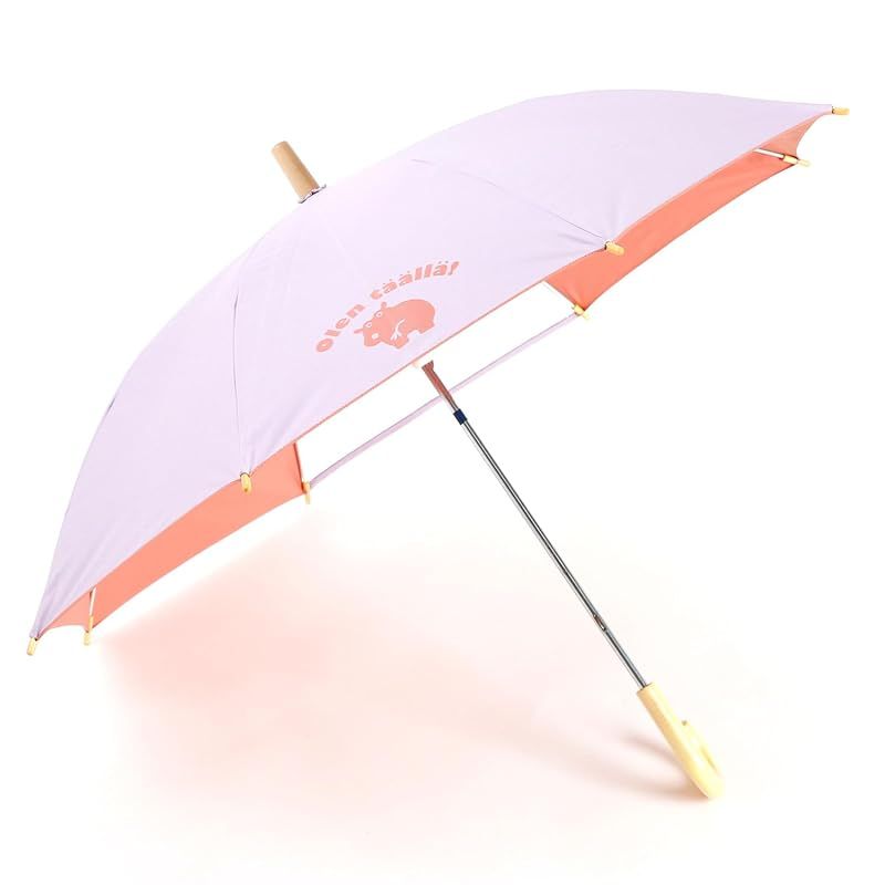 【新品】 小川(Ogawa) キッズ長傘 子供日傘 手開き式 50cm kukkahippo クッカヒッポ パープル UVカット率&遮光率99%以上 遮熱加工 安全手開き ネームバンド付 透明窓付き カバさんの反射プリント付 晴雨兼用 チャイルドパラソル 1