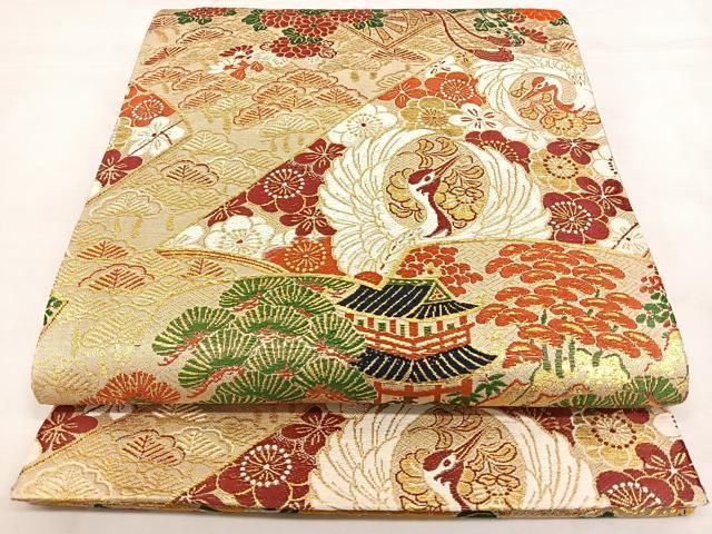 平和屋着物●全通柄　京袋帯　横段花鳥文　正絹　逸品　CABB9431hy 平和屋着物○全通柄 京袋帯 横段花鳥文 正絹 逸品 CABB9431hy 【公式通販】