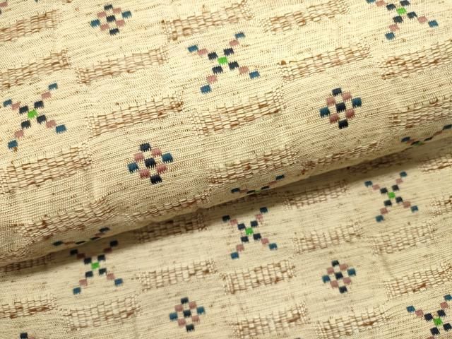 平和屋着物●八寸名古屋帯　花織　めがね織　抽象文様　正絹　逸品　未使用　DABE1243op 平和屋着物○八寸名古屋帯 花織 めがね織 抽象文様 正絹 逸品 未使用