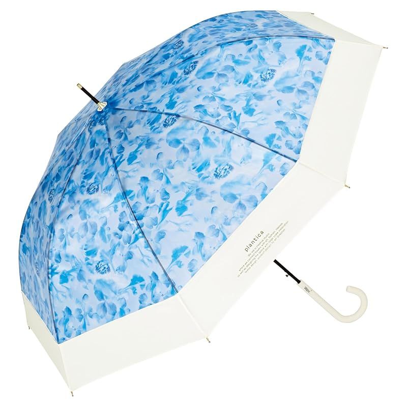 【新品】 Wpc. [ビニール傘] [plantica×Wpc.]切り継ぎフラワーアンブレラ ブルー 雨傘 長傘 長く使える 親骨61cm 大きい ジャンプ レディース 映え 花柄 お花 女性 可愛い おしゃれ 通勤 通学 PLV06-031-001 1