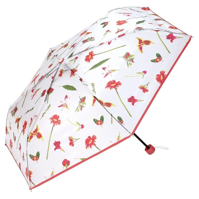【新品】 plantica×Wpc. フラワーアンブレラ プラスティック ミニ レッド ビニール傘 雨傘 折りたたみ傘 親骨50cm 220g おしゃれ 可愛い 通勤 通学 シンプル オシャレ 旅行 花柄 撥水 女性 レディース PLV001-017-00 1