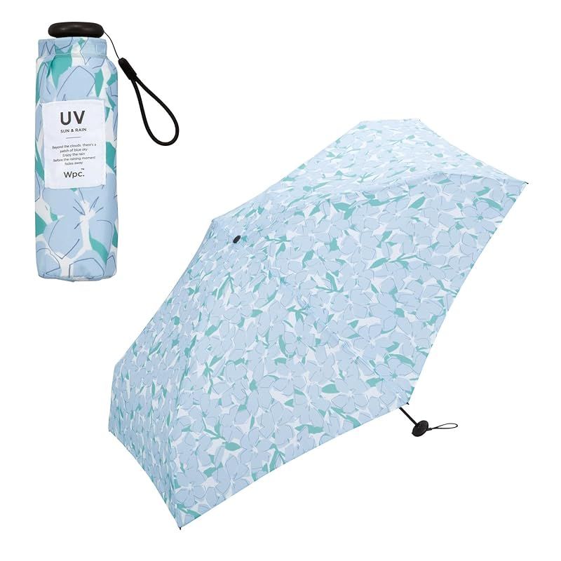 【新品】 Wpc. 極小 折りたたみ傘 ベビーアンブレラ ボールドフラワーサックス 雨傘 親骨50cm 160g 軽量 レディース 女性 コンパクト スリム 小さい ミニ 軽い おしゃれ 可愛い 通勤 通学 CO02-275-002 1
