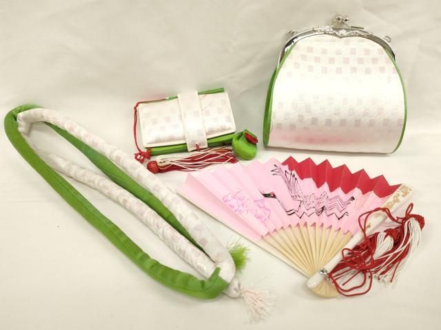 平和屋着物[]七五三　女の子　和装小物セット　市松文様　逸品　AABH2827ja