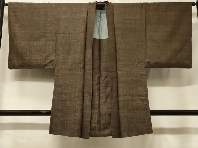 平和屋着物＃男性　本場大島紬　長羽織　亀甲文　正絹　逸品　CABF1220in