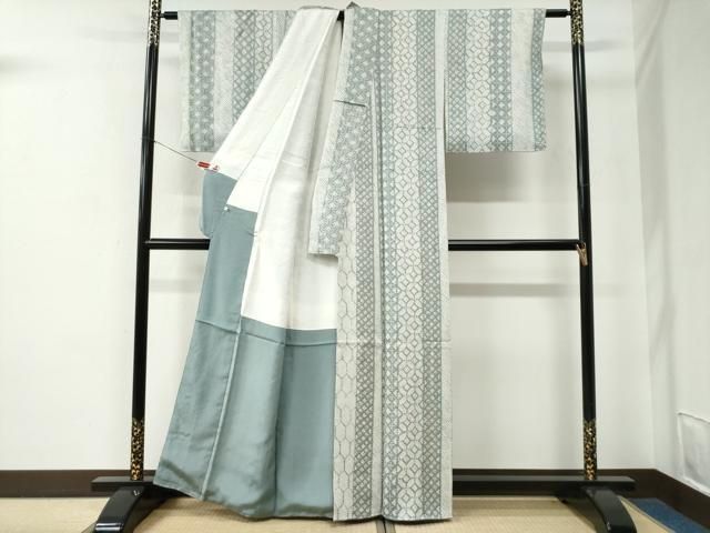 平和屋着物●上質な小紋　総絞り　吉祥間道　正絹　逸品　未使用　CABE2654yc 平和屋着物□上質な小紋 総絞り 切嵌吉祥花文 正絹 逸品
