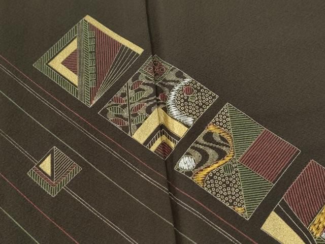 平和屋着物●訪問着　竹屋町刺繍　色紙吉祥文　金彩　正絹　逸品　未使用　CABE2663yc 平和屋着物○訪問着 竹屋町刺繍 色紙吉祥文 金彩 正絹 逸品 未使用