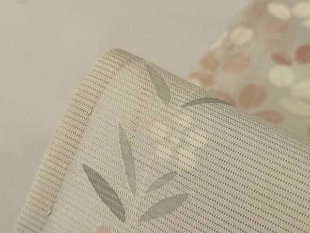 平和屋着物＊夏物 訪問着 絽 友禅 花蝶文 銀彩 正絹 逸品 AABH3997jd