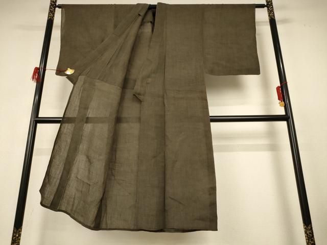 平和屋着物*夏物 男性 色無地 小千谷ちぢみ 媚茶色 麻 逸品 AABH4002jd 平和屋着物*夏物 男性 色無地 小千谷ちぢみ 媚茶色 麻 逸品 AABH4002jd