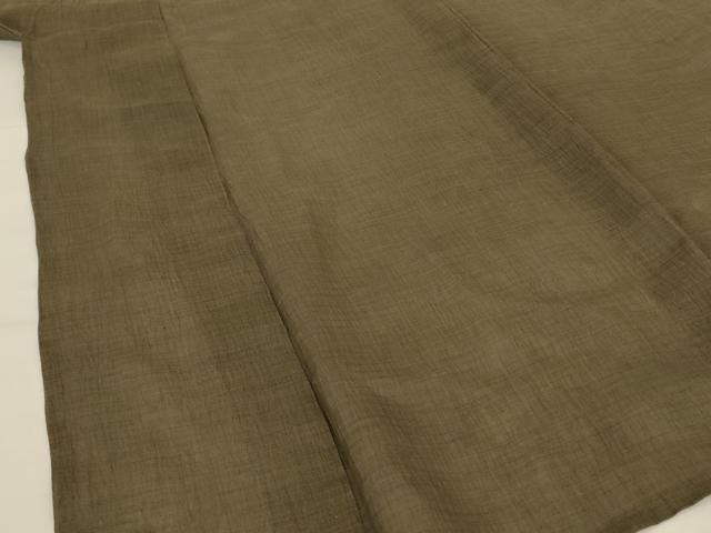 平和屋着物*夏物 男性 色無地 小千谷ちぢみ 媚茶色 麻 逸品 AABH4002jd 平和屋着物*夏物 男性 色無地 小千谷ちぢみ 媚茶色 麻 逸品 AABH4002jd