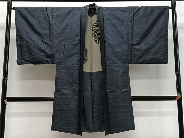 平和屋着物∞男性　長羽織　本場大島紬　80亀甲　総詰め　正絹　逸品　CABE4852ua 平和屋着物∞男性 長羽織 本場大島紬 80亀甲 総詰め 正絹 逸品 CABE4852ua