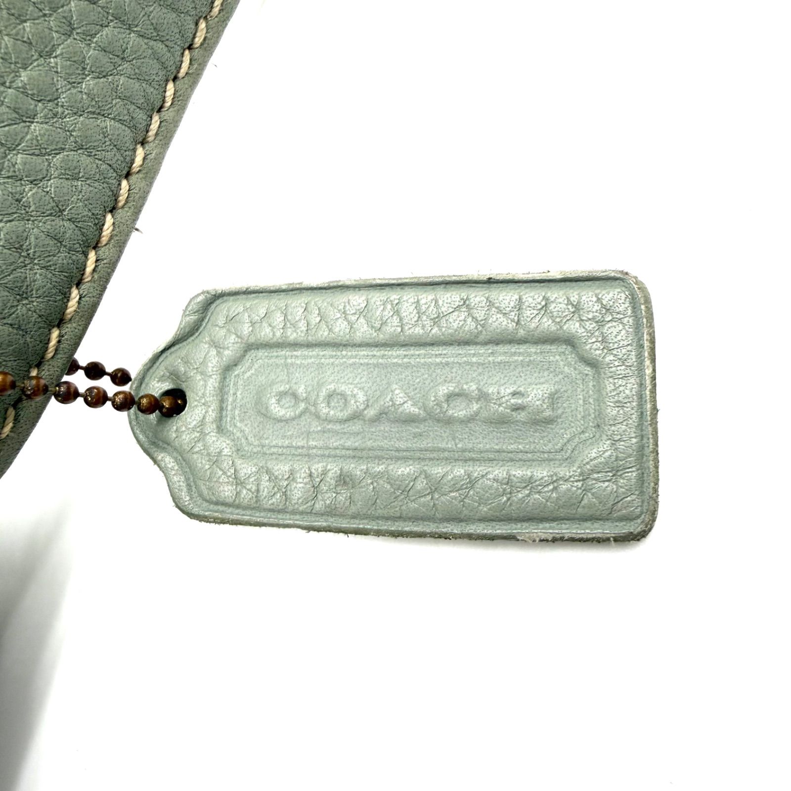 old coach shoulder bag gray leather y2k