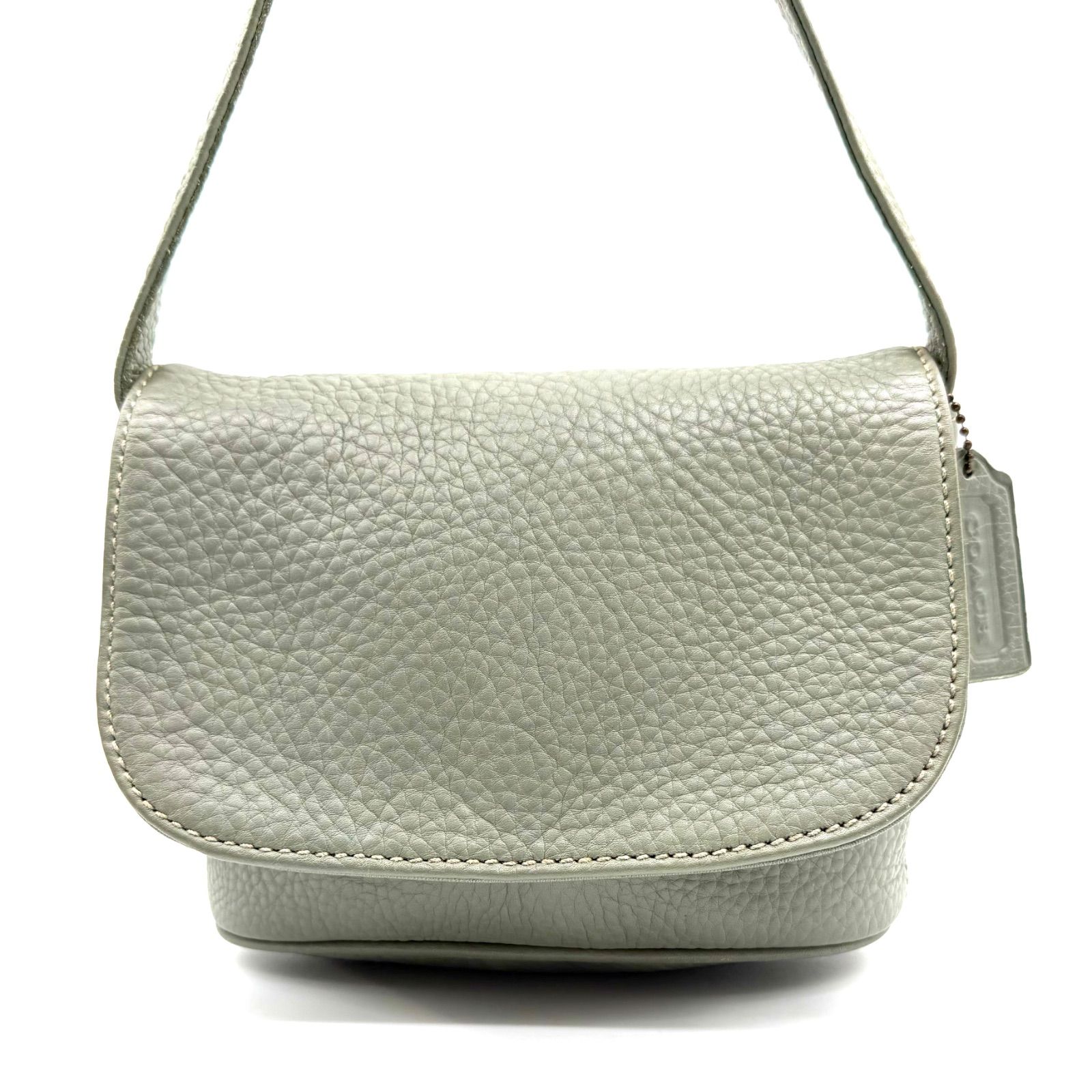 美品✨】OLDCOACH y2k gray leather shoulder bag vintage USA unisex