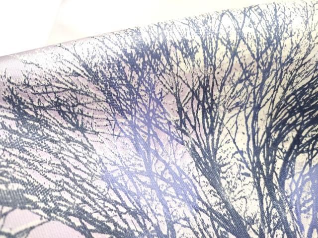 専用帯7805 ●日展作家 山本唯与志 レリーフ染 高級 正絹 落款 袋帯 平和屋着物□日展作家 山本唯与志 レリーフ染 六通柄袋帯 草花文 正絹
