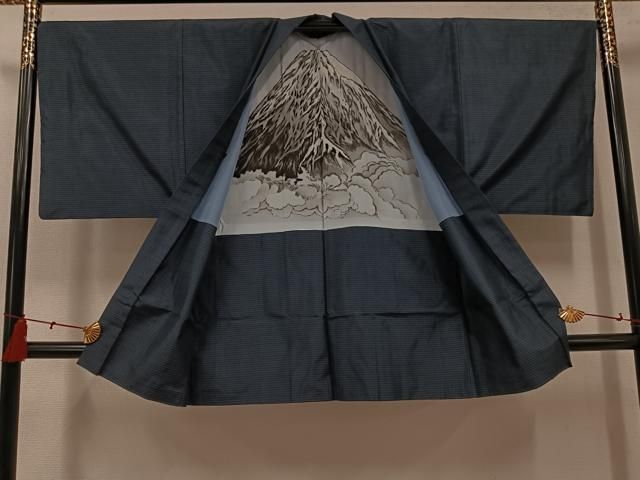 メンズ 平和屋着物○男性 本場大島紬 アンサンブル 長襦袢(無双仕立て