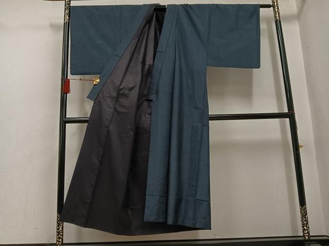 平和屋着物●男性　本場大島紬　アンサンブル　長襦袢(無双仕立て)セット　上村商店　証紙付き　正絹　逸品　AABH4119ph メンズ 平和屋着物○男性 本場大島紬 アンサンブル 長襦袢(無双仕立て