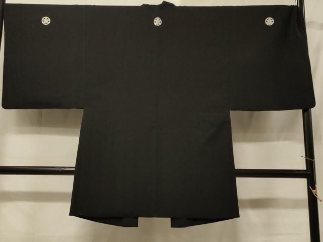 平和屋着物＃男性　羽織　黒紋付き　洗える着物　CABE5475in