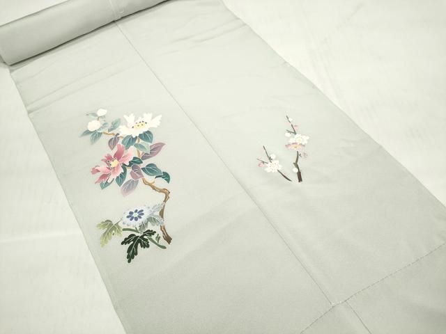 平和屋着物●本加賀友禅作家　染元千紅代表　寺西一紘　付下げ　解き反物　着尺　八掛付き　花籠文　証紙付き　逸品　未使用　DABD7201zzz 平和屋着物○本加賀友禅作家 染元千紅代表 寺西一紘 付下げ 解き反物
