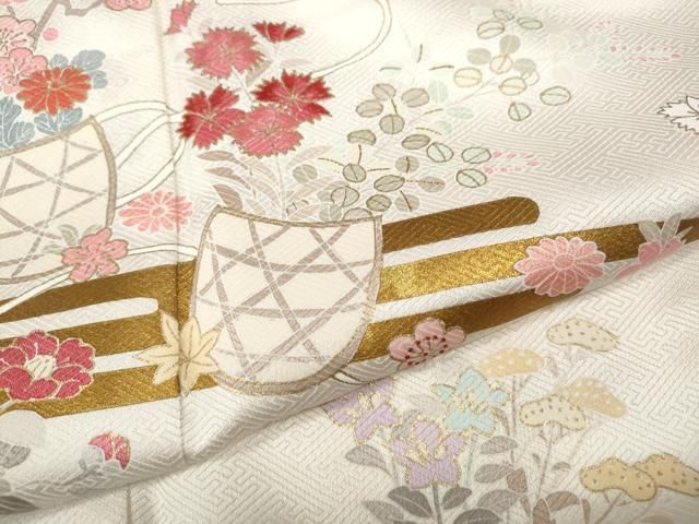 平和屋着物●訪問着　エ霞花籠文　暈し染め　金銀彩　正絹　逸品　CABE6888ut 平和屋着物○訪問着 エ霞花籠文 暈し染め 金銀彩 正絹 逸品 CABE6888ut