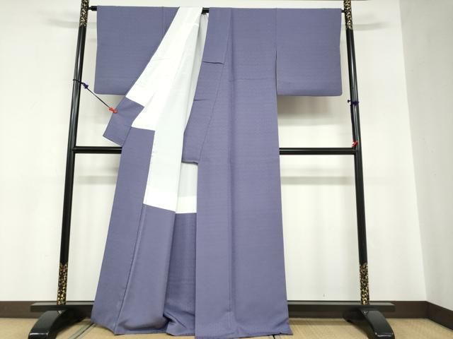 平和屋着物●上質な色無地　下がり藤　上がり藤地紋　薄鼠色　正絹　逸品　DABC2798ud 平和屋着物○上質な色無地 下がり藤 上がり藤地紋 薄鼠色 正絹 逸品