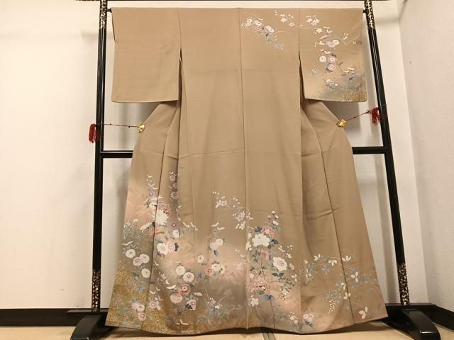 平和屋着物●訪問着　枝花文　金銀彩　鈴乃屋扱い　正絹　逸品　AABH3025ph 平和屋着物○訪問着 枝花文 金銀彩 鈴乃屋扱い 正絹 逸品 AABH3025ph