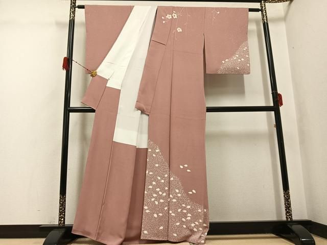 平和屋着物●人間国宝 森口華弘愛弟子　薪糊作家　坂井修　訪問着　桜文　大丸扱い　正絹　逸品　AABH3047ph 平和屋着物○人間国宝 森口華弘愛弟子 薪糊作家 坂井修 訪問着 桜文