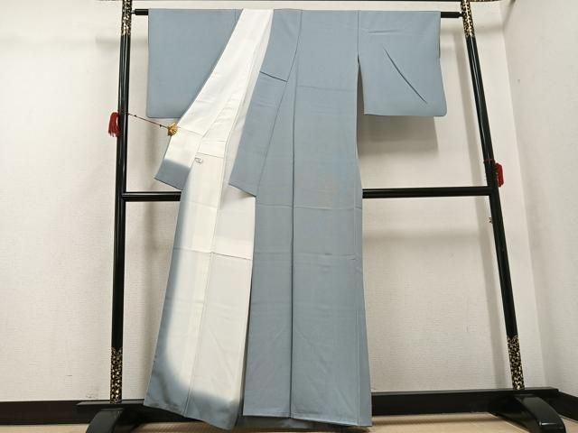 平和屋着物○江戸小紋 万筋 錆鼠色×蕎麦切色 正絹 逸品 AABH2063ph