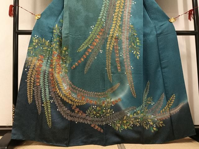 平和屋着物○訪問着 総刺繍 中国三大刺繍 スワトウ刺繍 汕頭刺繍 草花 