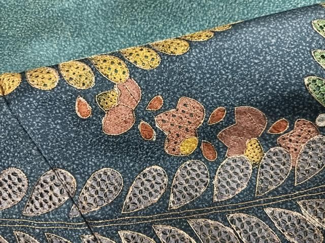 平和屋着物○訪問着 総刺繍 中国三大刺繍 スワトウ刺繍 汕頭刺繍 草花 