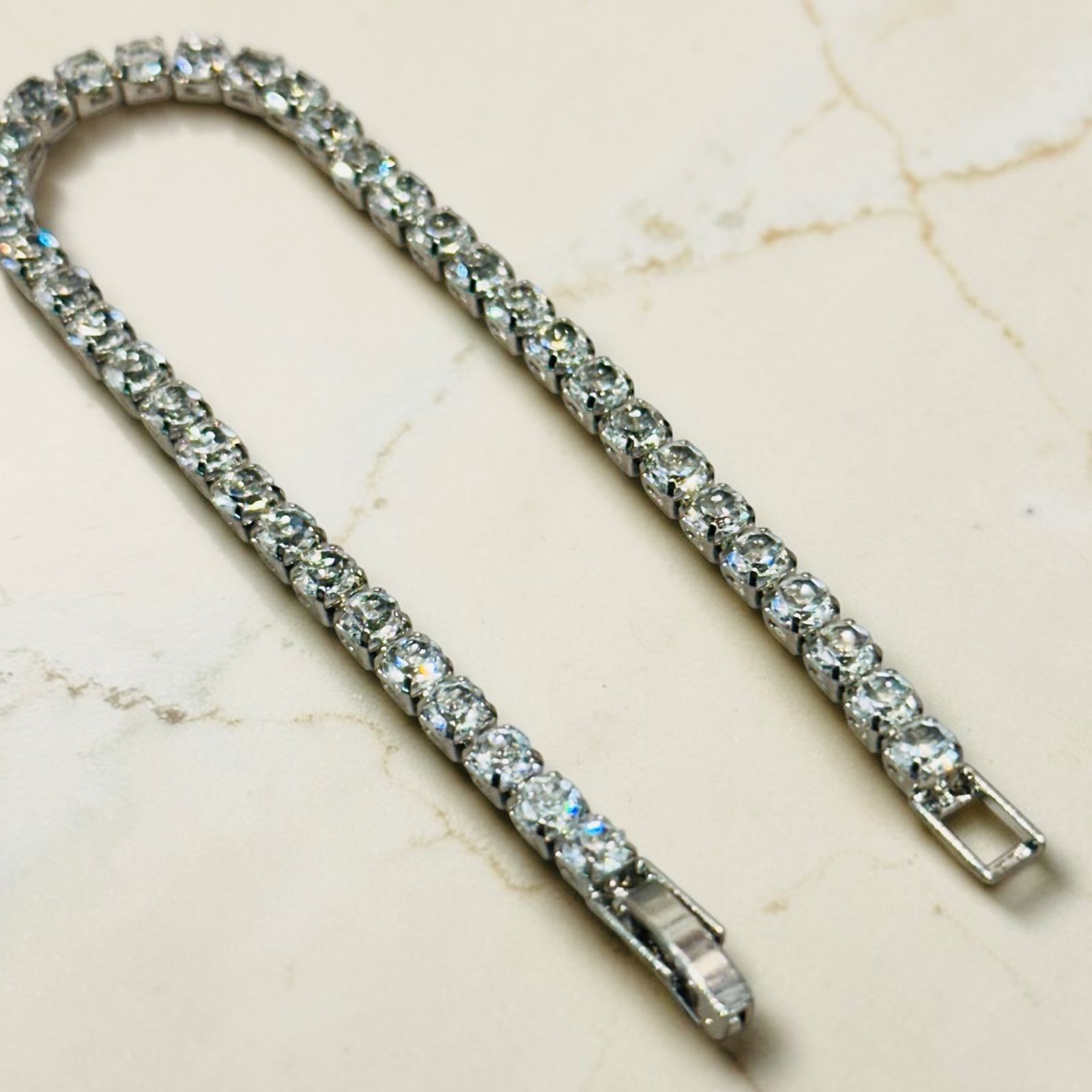 送料無料 テニスブレスレット 19cm 幅3.5mm テニスブレス テニス 