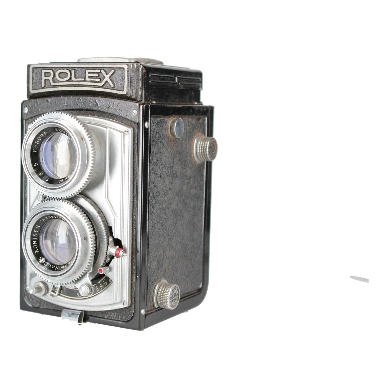 【訳あり品】 【希少】 Rolex Koniken Anastigmat 80mm F3.5 二眼カメラ e7661
