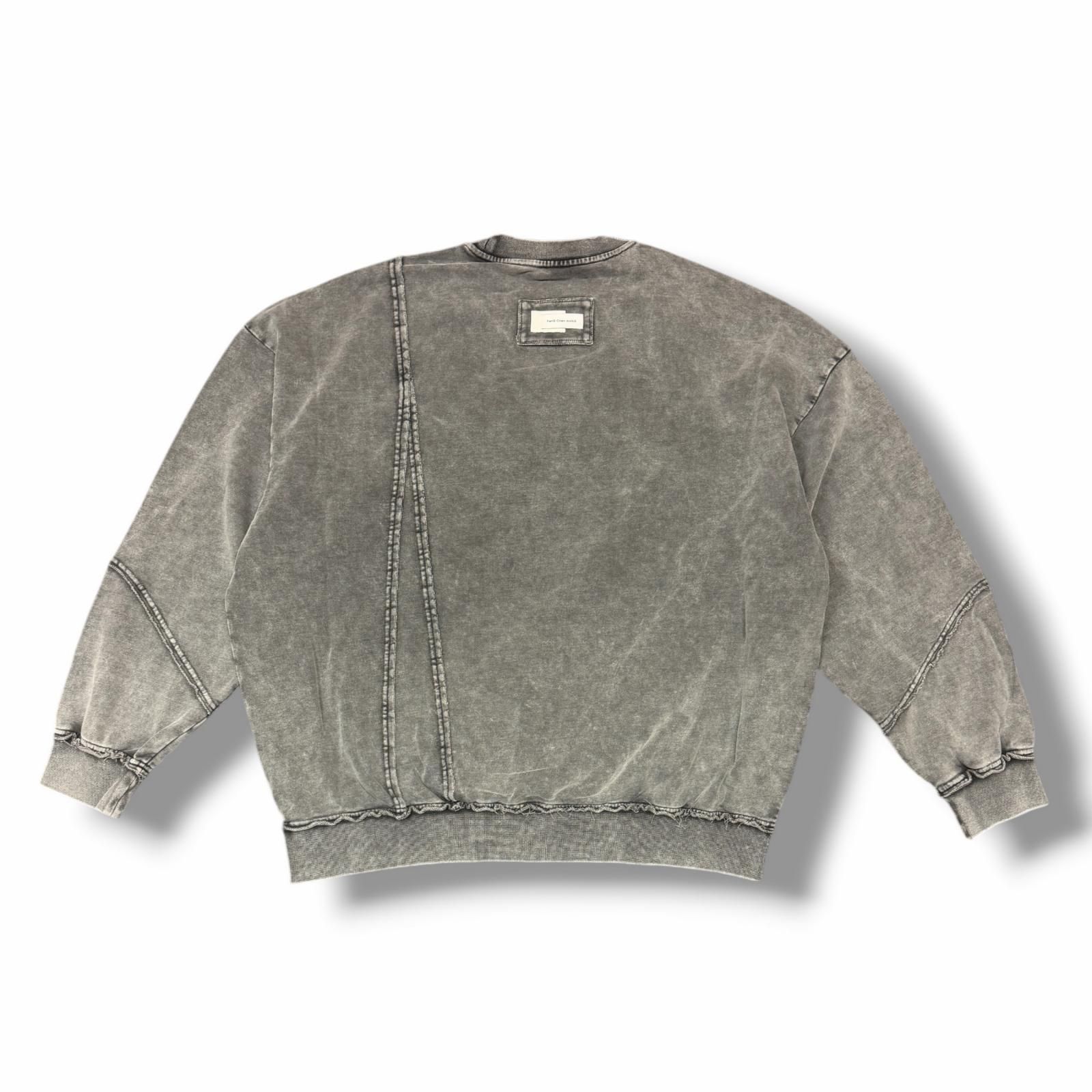未使用 Feng Chen Wang 25SS Tie-Dye Panelled Sweater タイダイパネルドスウェット トレーナー フェンチェンワン FUS19SW01B グレー M （4430M） 未使用 Feng Chen Wang 25SS Tie-Dye Panelled Sweater タイダイパネル