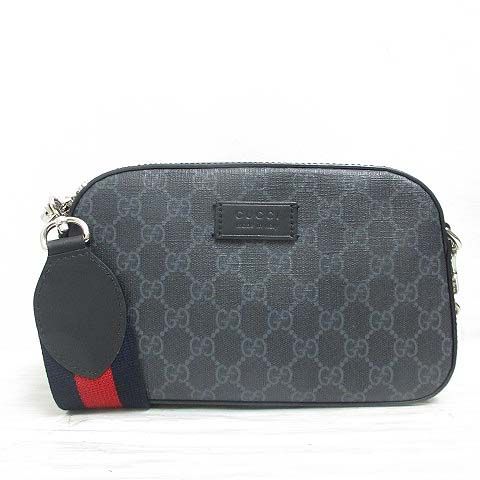 グッチ GUCCI 美品 574886 GGスプリーム レザー ショルダー バッグ 