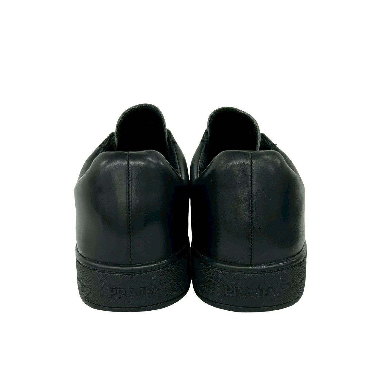 極 美品 希少品 PRADA プラダ ロゴ 刻印 レザー 本革 スニーカー