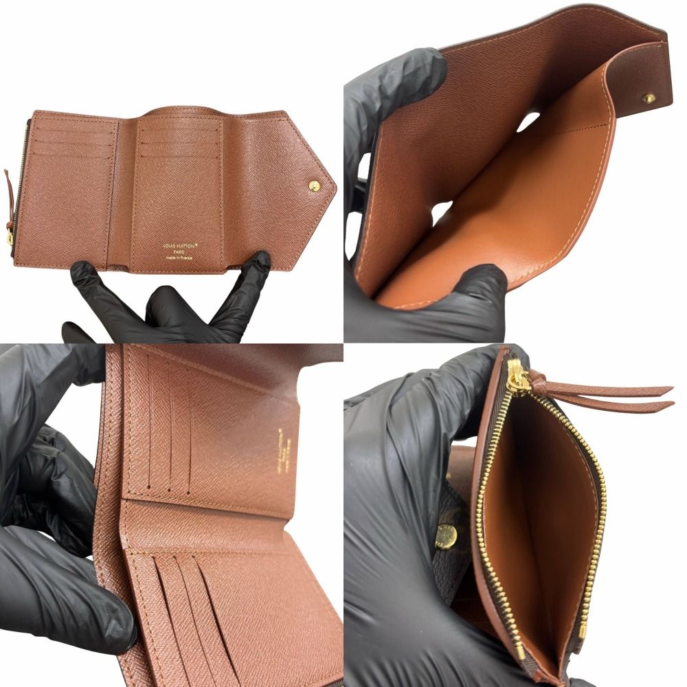 ルイヴィトン モノグラム ポルトフォイユ･ヴィクトリーヌ M62472 RFID内蔵 ゴールド金具 ブラウン PVC レザー シンプル レディース 未使用品 LOUIS VUITTON 三つ折り財布【中古】 ルイヴィトン モノグラム ポルトフォイユ・ヴィクトリーヌ M62472 RFID