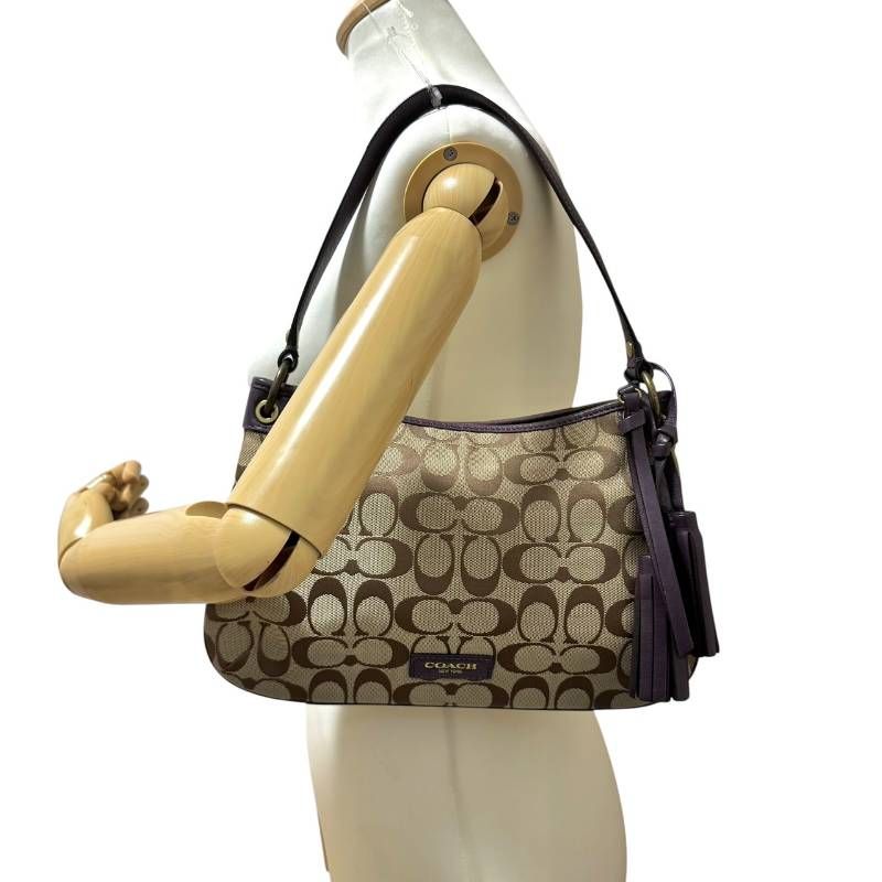 COACH コーチ ワンショルダー 2way シグネチャー キャンバス レザー 