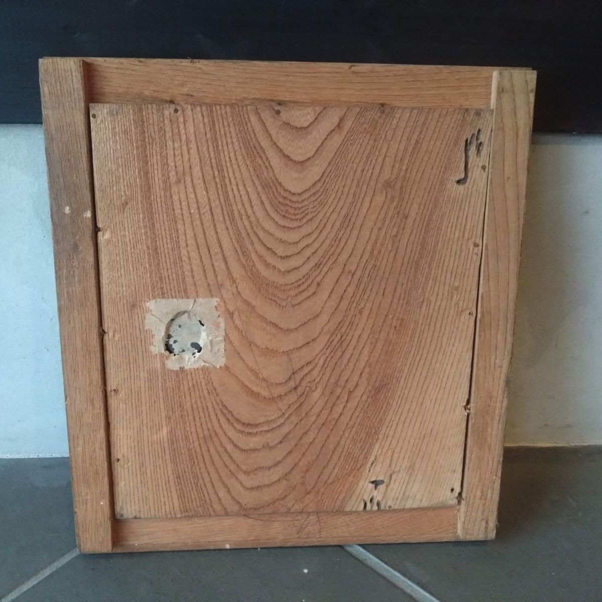 昭和レトロ 木製建具（小） 引き戸 2枚セット 約29.7×26.6cm 古民家 